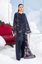 MBasics 3 Pc Unstitched Embroidered Lawn Suit-MB-26-7B Maria B M/Basics Eid II Spring Summer 2026 blue lawn suit UK Zee Collections, full front look