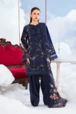 MBasics 3 Pc Unstitched Embroidered Lawn Suit-MB-26-7B Maria B M/Basics Eid II Spring Summer 2026 blue lawn suit UK Zee Collections, salwar kameez and dupatta