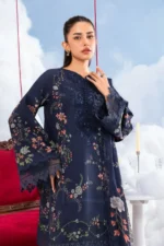 MBasics 3 Pc Unstitched Embroidered Lawn Suit-MB-26-7B Maria B M/Basics Eid II Spring Summer 2026 blue lawn suit UK Zee Collections, side look