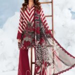 MBasics 3 Pc Unstitched Embroidered Lawn Suit-MB-26-8B Maria B M/Basics Eid II Spring Summer 2026 red lawn suit UK Zee Collections, full front look