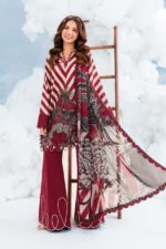 MBasics 3 Pc Unstitched Embroidered Lawn Suit-MB-26-8B Maria B M/Basics Eid II Spring Summer 2026 red lawn suit UK Zee Collections, full front look