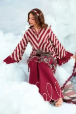 MBasics 3 Pc Unstitched Embroidered Lawn Suit-MB-26-8B Maria B M/Basics Eid II Spring Summer 2026 red lawn suit UK Zee Collections, salwar kameez closeup