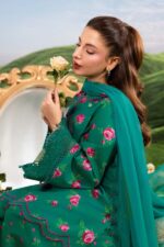 MBasics 3 Pc Unstitched Embroidered Lawn Suit-MB-26-9A Maria B M/Basics Eid II Spring Summer 2026 green lawn suit UK Zee Collections, side look