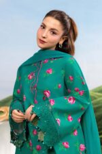 MBasics 3 Pc Unstitched Embroidered Lawn Suit-MB-26-9A Maria B M/Basics Eid II Spring Summer 2026 green lawn suit UK Zee Collections, shirt front