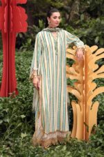 Maria B M.Prints Unstitched Embroidered Jacquard Suit-MPT 02b mustard green 3 piece Pakistani suit UK Eid outfit