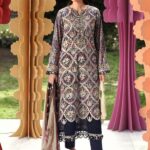 Maria B M.Prints Unstitched Embroidered Lawn Suit-MPT 03b blue 3 piece Pakistani lawn suit UK Eid summer outfit. full front look
