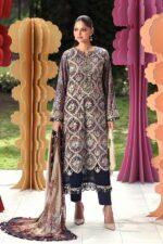 Maria B M.Prints Unstitched Embroidered Lawn Suit-MPT 03b blue 3 piece Pakistani lawn suit UK Eid summer outfit. full front look
