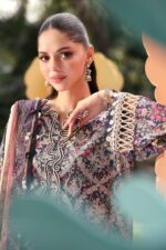 Maria B M.Prints Unstitched Embroidered Lawn Suit-MPT 03b blue 3 piece Pakistani lawn suit UK Eid summer outfit, sleeves close look
