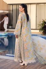 Maria B M.Prints Unstitched Embroidered Lawn Suit-MPT 07a in the UK. Elegant sea green 3-piece Eid lawn suit, back side of suit