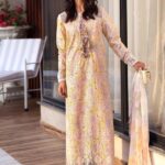 Maria B M.Prints Unstitched Embroidered Lawn Suit-MPT 07b, full front look
