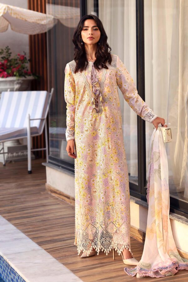 Maria B M.Prints Unstitched Embroidered Lawn Suit-MPT 07b, full front look