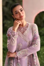 Maria B M.Prints Unstitched Embroidered Lawn Suit-MPT 09b in the UK. Elegant white & blue 3-piece Eid lawn suit with embroidery, frontkameez look