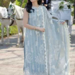 Rang Rasiya Unstitched Eid Outfit 26'-AYLA cotton net embroidered 3 piece Pakistani designer suit with embossed dupatta UK, FULL FRONT LOOK