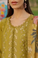 Rang Rasiya Unstitched Eid Outfit 26'-HAYA embroidered lawn silk dupatta 3 piece Pakistani designer dress schiffli organza UK, shirt embroidery