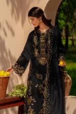 Rang Rasiya Unstitched Eid Outfit 26'-LAYL embroidered lawn suit 3 piece Pakistani designer dress schiffli organza dupatta UK, front shirt