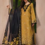 Rang Rasiya Unstitched Eid Outfit 26'-MAHI embroidered lawn suit 3 piece Pakistani designer dress schiffli 3D flower organza UK, full front look