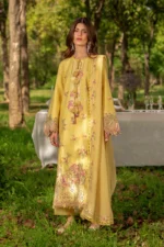 Rang Rasiya Unstitched Eid Outfit 26'-MYSHA embroidered lawn suit 3 piece Pakistani designer dress with textured dupatta UK, full front look