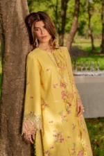 Rang Rasiya Unstitched Eid Outfit 26'-MYSHA embroidered lawn suit 3 piece Pakistani designer dress with textured dupatta UK, side look
