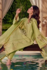 Rang Rasiya Unstitched Eid Outfit 26'-NADINE embroidered lawn suit 3 piece Pakistani designer dress organza motifs textured dupatta UK