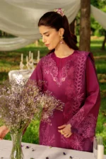 Rang Rasiya Unstitched Eid Outfit 26'-ZAHA embroidered lawn suit 3 piece Pakistani designer dress printed organza dupatta UK, shirt embroidery
