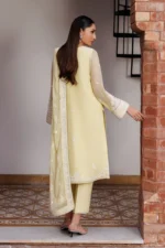 Zarif Unstitched Chiffon Suit 26’-ZARD-07 cream hand embellished chiffon Pakistani dress Nourah By Zarif 2026 UK, back look