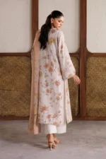 Iznik Embroidered Lawn Suit IBE-05 dusty peach Pakistani lawn suit with Swiss lawn dupatta and embroidery, back look