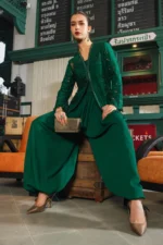 Maria B Embroidered Lawn Suit EL-26-04 emerald green 3 piece Pakistani lawn suit UK Eid party outfit, new trouser or salwar style