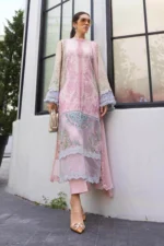 Maria B Embroidered Lawn Suit EL-26-09 embroidered organza lawn suit with chiffon dupatta Pakistani designer outfit, salwar kameez and dupatta