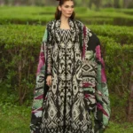 Elaf Bridgerton Prints EPB-1B REGINA digital printed lawn suit with voile dupatta and cambric trouser UK, full front look