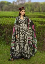 Elaf Bridgerton Prints EPB-1B REGINA digital printed lawn suit with voile dupatta and cambric trouser UK, full front look
