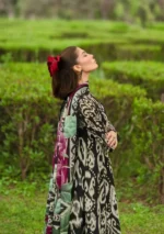 Elaf Bridgerton Prints EPB-1B REGINA digital printed lawn suit with voile dupatta and cambric trouser UK, side look
