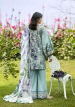Elaf Bridgerton Prints EPB-2B Lady Ever digital printed lawn suit with voile dupatta and cambric trouser UK, back look
