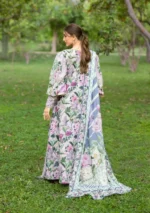 Elaf Bridgerton Prints EPB-3A ELVIRA digital printed lawn suit with voile dupatta and cambric trouser UK, back look