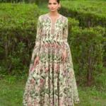 Elaf Bridgerton Prints EPB-3B PETALINE digital printed lawn suit with voile dupatta and cambric trouser UK, full front look