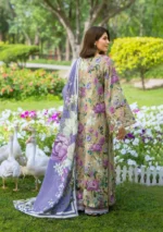 Elaf Bridgerton Prints EPB-4A GIARDINO digital printed lawn suit with voile dupatta and cambric trouser UK, back look