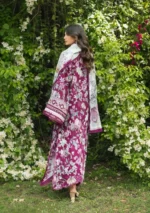 Elaf Bridgerton Prints EPB-4B DOLCE ROSA digital printed lawn suit with voile dupatta and cambric trouser UK, back look