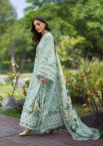 Elaf Bridgerton Prints EPB-5B CIELA BELLE digital printed lawn suit with voile dupatta and cambric trouser UK, side look