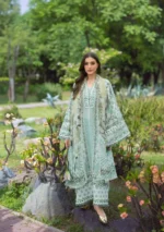 Elaf Bridgerton Prints EPB-5B CIELA BELLE digital printed lawn suit with voile dupatta and cambric trouser UK, front salwar, kameez and dupatta