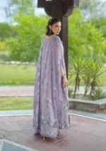 Elaf Bridgerton Prints EPB-6A LILAC GARDEN digital printed lawn suit with voile dupatta and cambric trouser UK, back side look