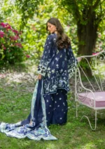 Elaf Bridgerton Prints EPB-6B FIORITA digital printed lawn suit with voile dupatta and cambric trouser UK, back look