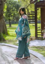 Elaf Bridgerton Prints EPB-8A ELOISE digital printed lawn suit with voile dupatta and cambric trouser UK, side look