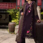 3-Piece Unstitched Charizma Combination Winter V1 ‘26 - CCW7-05, luxurious embroidered linen suit at Zee Collections UK, full front look