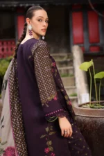 3-Piece Unstitched Charizma Combination Winter V1 ‘26 - CCW7-05, luxurious embroidered linen suit at Zee Collections UK, back look