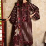 3-Piece Unstitched Charizma Combination Winter V1 ‘26 - CCW7-02, luxurious embroidered linen suit at Zee Collections UK, full front look
