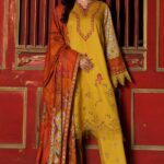 3-Piece Unstitched Charizma Combination Winter V1 ‘26 - CCW7-03, luxurious embroidered linen suit at Zee Collections UK, full front look