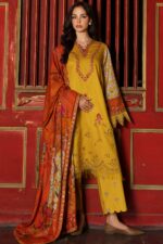 3-Piece Unstitched Charizma Combination Winter V1 ‘26 - CCW7-03, luxurious embroidered linen suit at Zee Collections UK, front model look