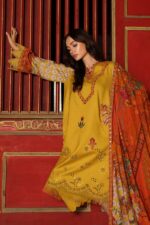 3-Piece Unstitched Charizma Combination Winter V1 ‘26 - CCW7-03, luxurious embroidered linen suit at Zee Collections UK, front kameez design style