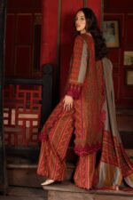 3-Piece Unstitched Charizma Combination Winter V1 ‘26 - CCW7-04, luxurious embroidered linen suit at Zee Collections UK, back look