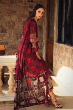 3-Piece Unstitched Charizma Combination Winter V1 ‘26 - CCW7-06, luxurious embroidered linen suit at Zee Collections UK, side look