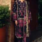 3-Piece Unstitched Charizma Combination Winter V1 ‘26 - CCW7-08, luxurious embroidered linen suit at Zee Collections UK, full front look
